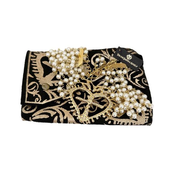 VIRGINS SAINTS & ANGELS VSA La Queen Collar in Cream Pearl & Gold - Picture 9 of 9